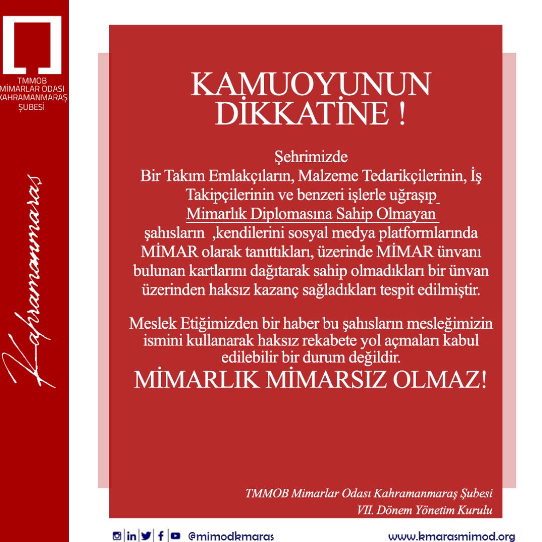 MİMARLIK MİMARSIZ OLMAZ